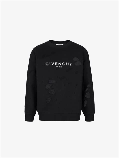 givenchy floral print sweatshirt|Givenchy destroyed sweatshirt.